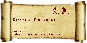 Krosetz Marianna névjegykártya